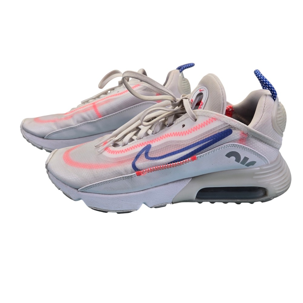 Nike Air Max 2090 Womens 8 White Flash Crimson‎ Racer Blue Sneaker Athletic Run